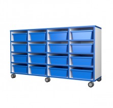 Mobile Tote Tray Unit 16   Blue